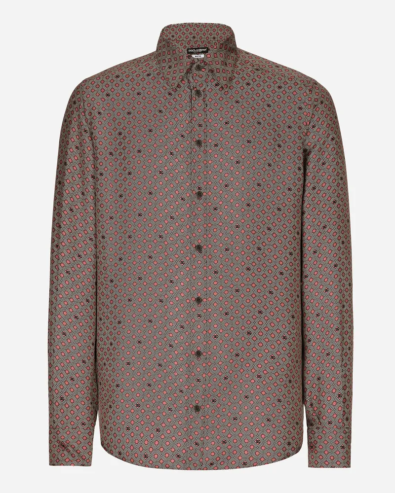 Dolce & Gabbana Camicia Martini In Seta Stampa Cravatteria - Uomo Camicie Multicolore Multicolore