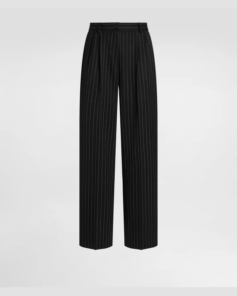 Dolce & Gabbana Pantaloni In Lana Gessata - Donna Pantaloni E Shorts Multicolore Rigato