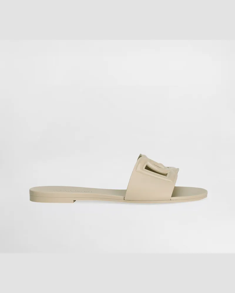 Dolce & Gabbana Slide Beachwear In Gomma - Donna Slide E Mule Beige Gomma Beige