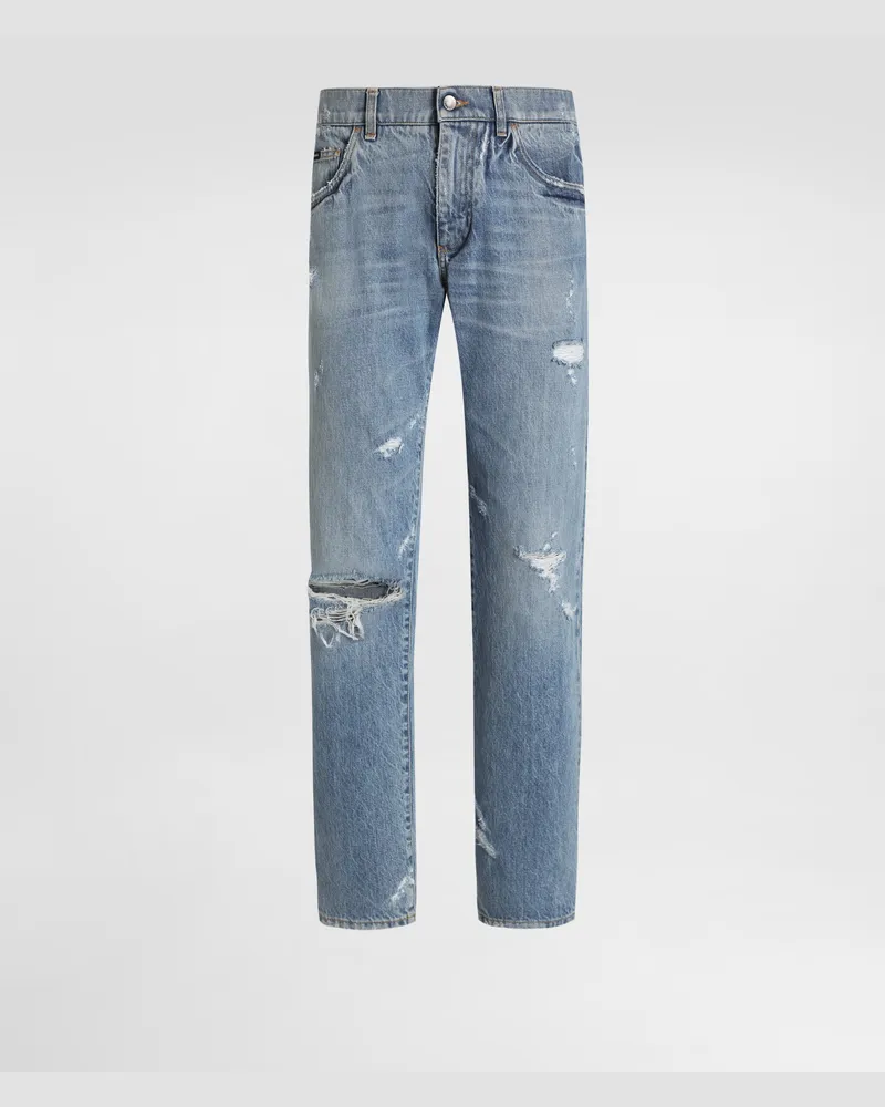 Dolce & Gabbana Pantaloni In Denim - Uomo Denim Multicolore Variante