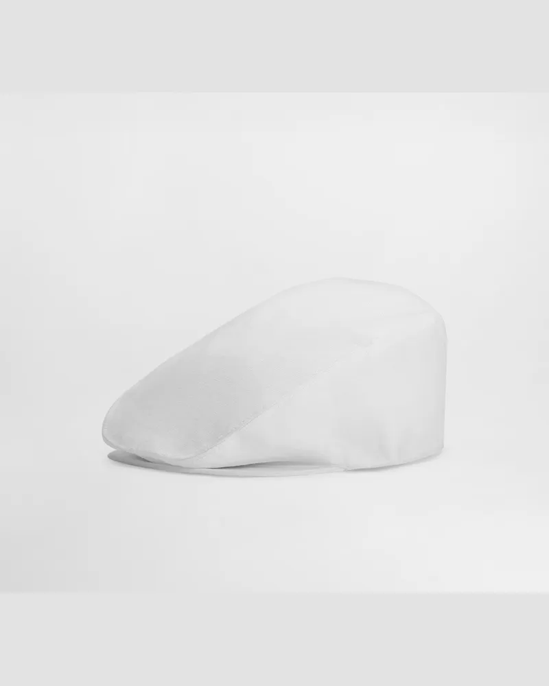 Dolce & Gabbana Coppola In Lino - Uomo Cappelli E Guanti Bianco Lino Bianco