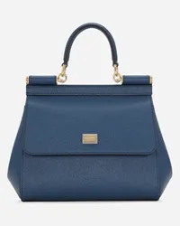 Dolce & Gabbana Borsa A Mano Sicily Media - Donna Borse A Mano Blu Pelle Blu