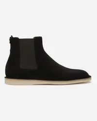 Dolce & Gabbana Stivaletto In Suede - Uomo Stivali Nero Nero