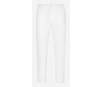 Pantalone Cotone Stretch Con Patch Dg - Uomo Pantaloni E Shorts Bianco Cotone