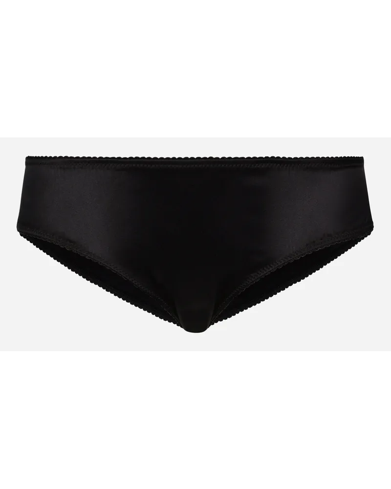 Dolce & Gabbana Slip In Raso - Donna Intimo Nero Seta Nero