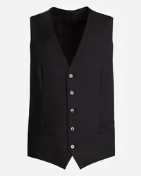 Dolce & Gabbana Gilet Cinque Bottoni In Lana - Uomo Abiti E Giacche Nero Lana Nero