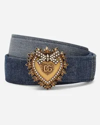 Dolce & Gabbana Devotion Belt In Patchwork Denim - Donna Cinture Denim Denim Denim