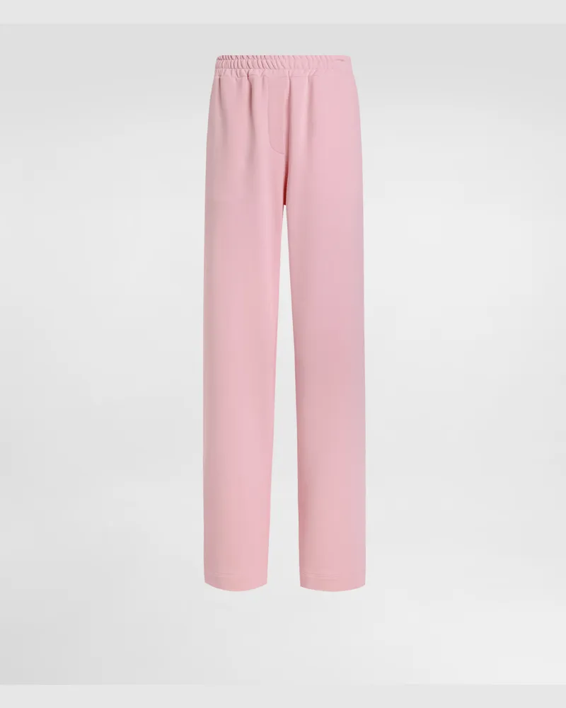 Dolce & Gabbana Pantaloni Jogging In Jersey Con Ricamo Logo Dg - Donna Pantaloni E Shorts Rosa Rosa
