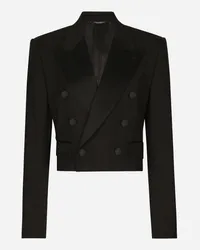 Dolce & Gabbana Giacca Corta Doppiopetto Tuxedo In Lana - Donna Giacche E Blazer Nero Lana Nero