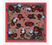 Foulard 70x70 In Twill Stampa Rose Vintage - Donna Sciarpe E Foulard Stampa