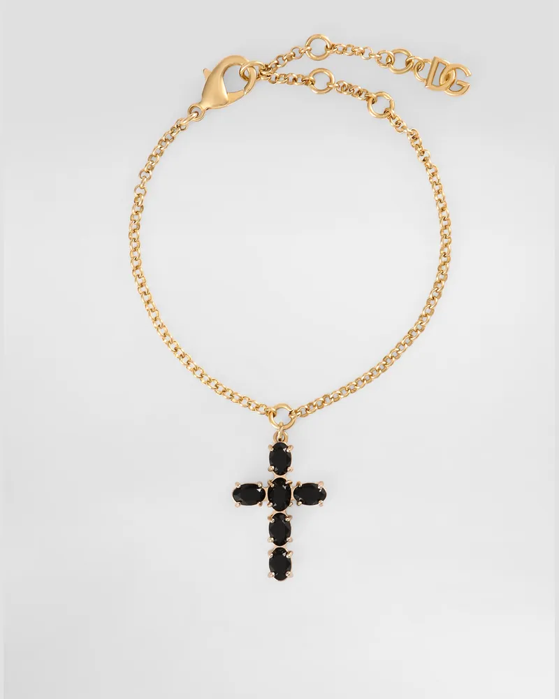 Dolce & Gabbana Bracciale Catena Sottile Con Charm Croce - Donna Bijoux Oro Metallo Oro