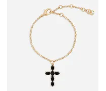 Dolce & Gabbana Bracciale Catena Sottile Con Charm Croce - Donna Bijoux Oro Metallo Oro
