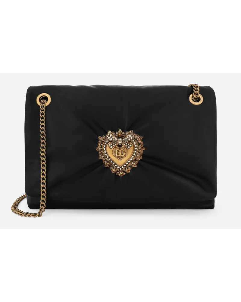 Dolce & Gabbana Borsa A Spalla Devotion Soft Grande - Donna Borse A Spalla E Tracolla Nero Pelle Nero