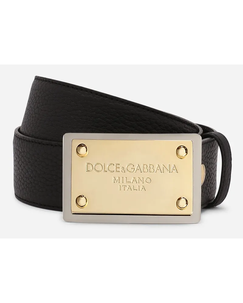 Dolce & Gabbana Cintura Con Placca - Uomo Cinture Nero Nero