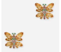 Orecchini Spring In Oro Giallo 18kt Con Farfalle Citrino - Donna Orecchini Oro