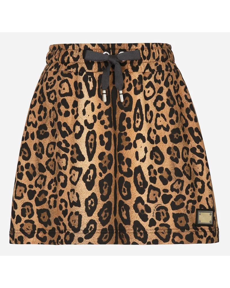 Dolce & Gabbana Minigonna Felpata Crespo Leo - Donna Gonne Stampa Stampa