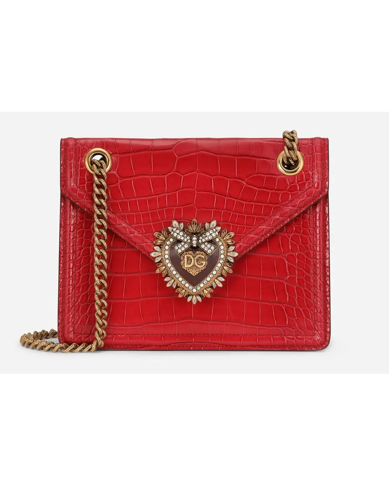 Dolce & Gabbana Borsa Devotion Media In Cocco - Donna Borse Mini Micro E Pochette Rosso Ciliegia