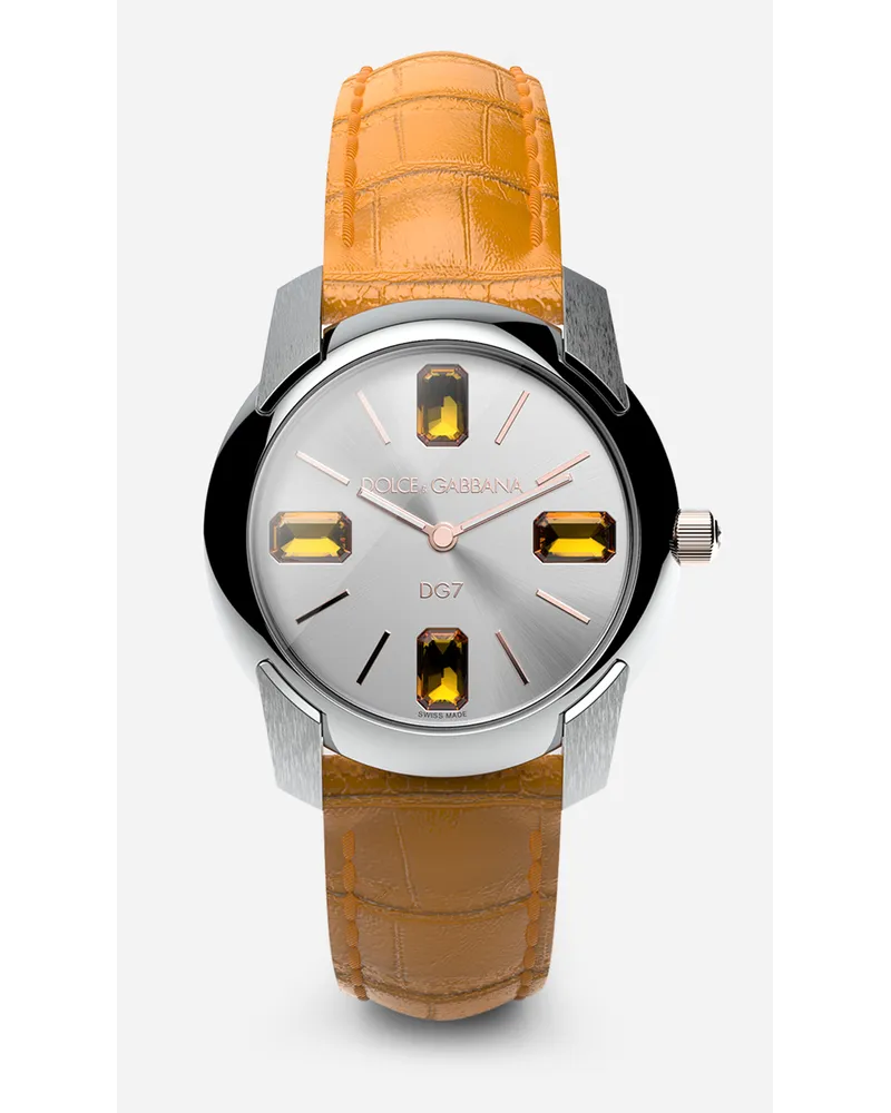 Dolce & Gabbana Watch With Alligator Strap - Donna Orologi Arancione Arancione
