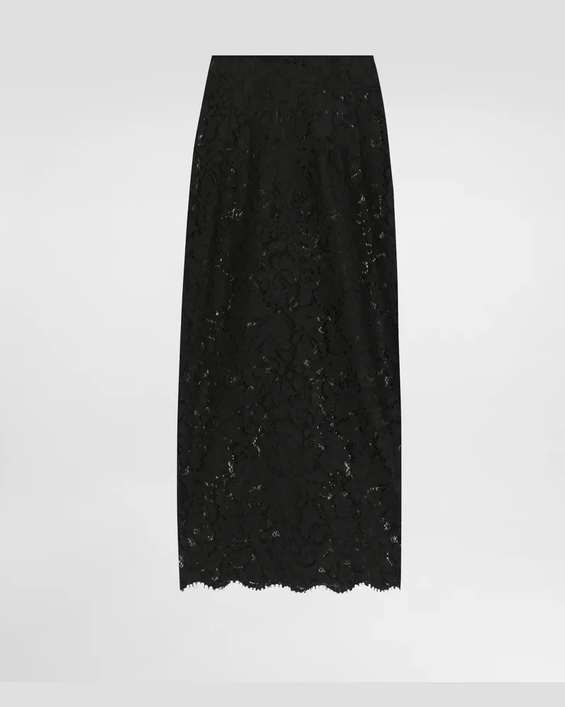 Dolce & Gabbana Cordonetto Lace Midi Skirt - Donna Gonne Nero Nero