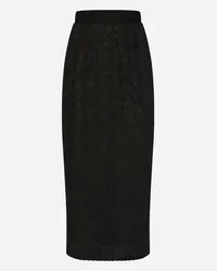 Dolce & Gabbana Lace-stitch Calf-length Skirt - Donna Gonne Nero Pizzo Nero