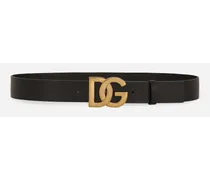 Lux Leather Belt With Crossover Dg Logo Buckle - Uomo Cinture Multicolore Pelle