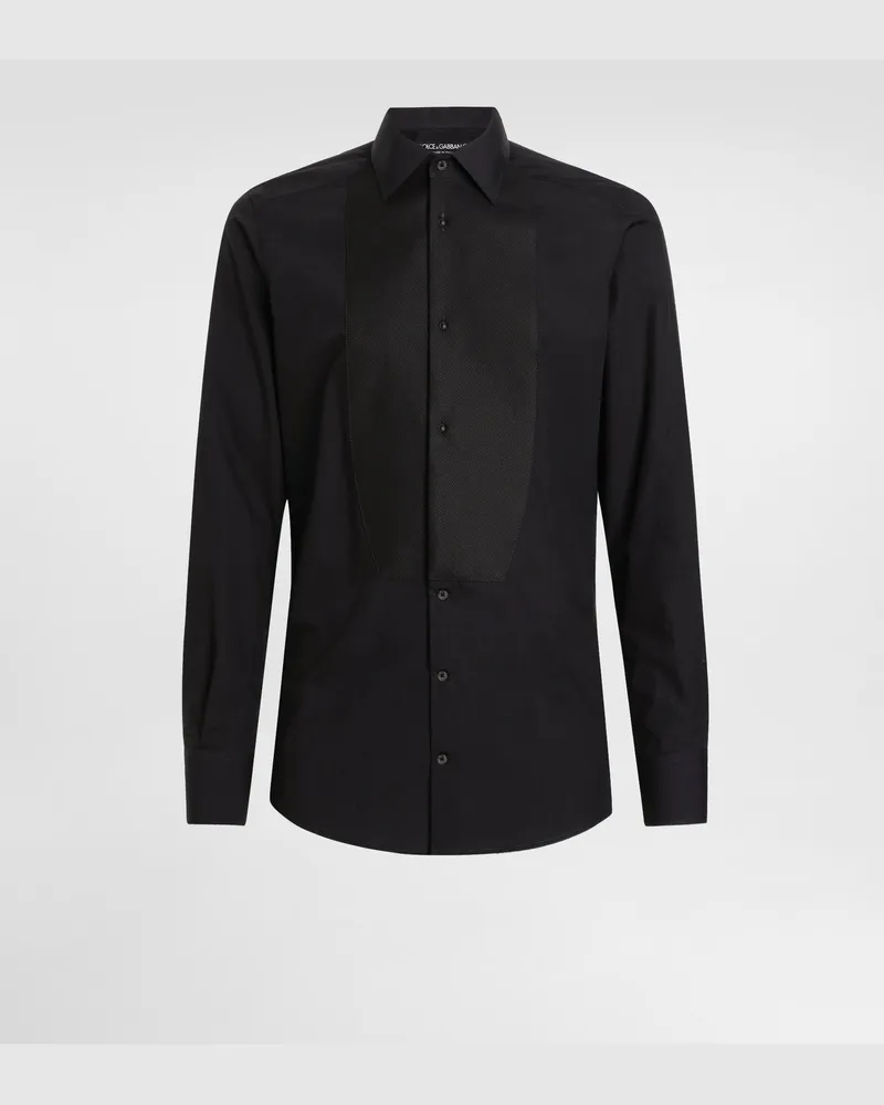 Dolce & Gabbana Camicia Tuxedo Gold Popeline Di Cotone - Uomo Camicie Nero Nero