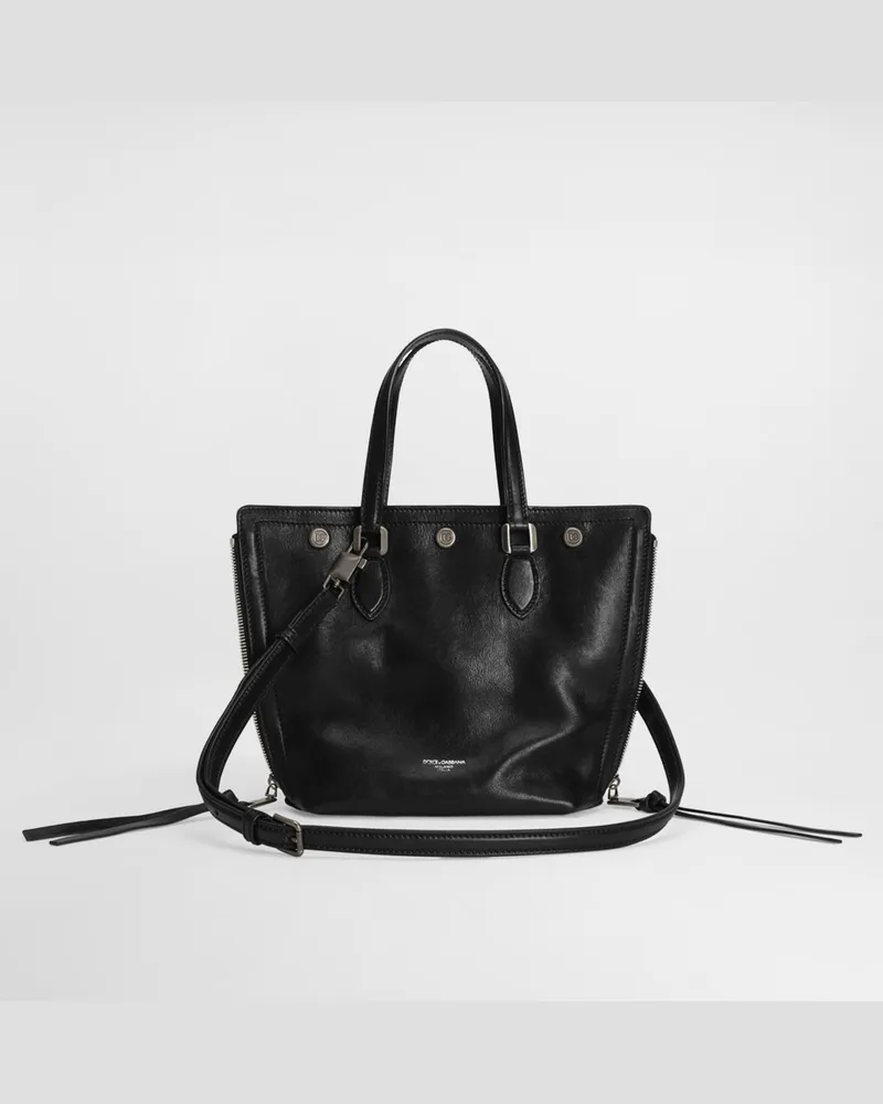 Dolce & Gabbana Borsa Shopping Atene In Pelle Di Vitello - Uomo Borse A Tracolla Nero Nero