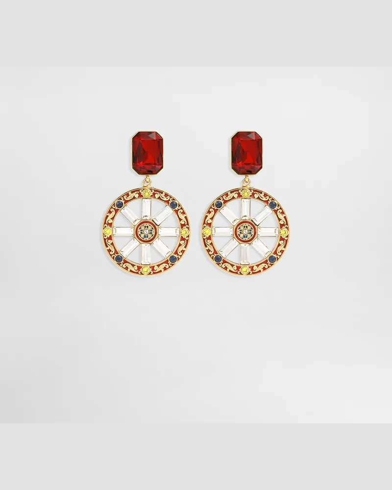 Dolce & Gabbana Orecchini A Clip Ruota Carretto - Donna Bijoux Multicolore Metallo Multicolor