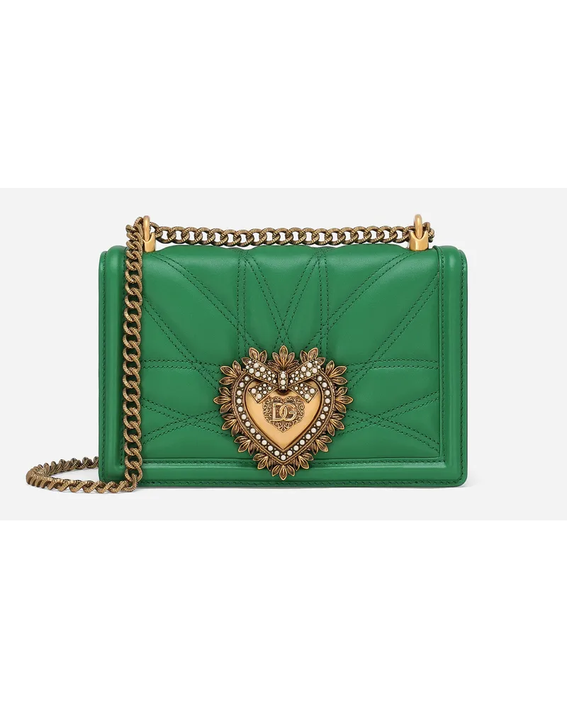Dolce & Gabbana Borsa A Spalla Devotion Media - Donna Borse A Spalla E Tracolla Verde Pelle Verde