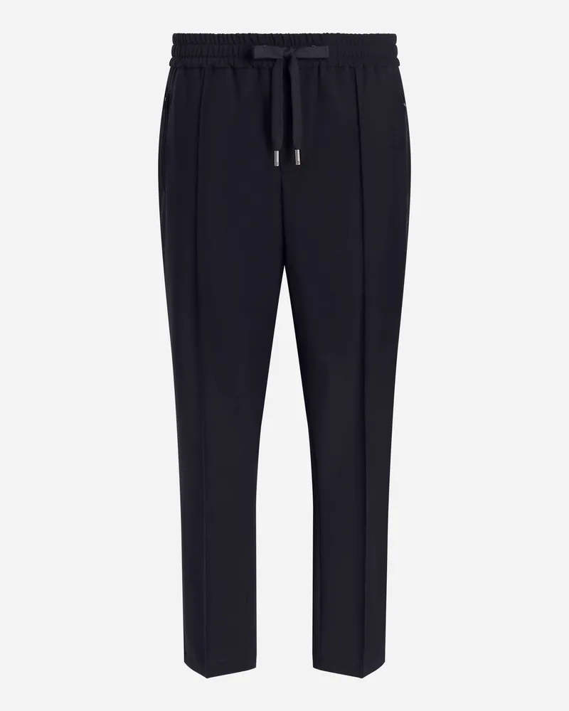 Dolce & Gabbana Pantalone Jogging In Lana - Uomo Pantaloni E Shorts Blu Blu