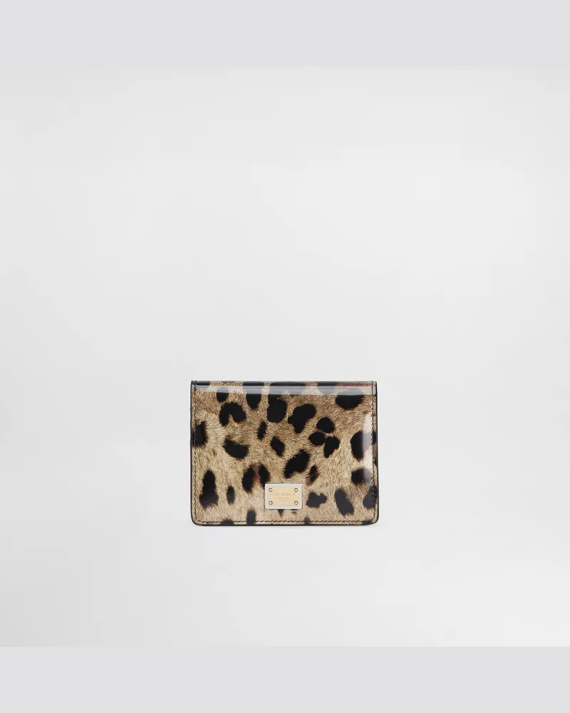 Dolce & Gabbana Portafoglio In Pelle Di Vitello Lucida Stampa Leo - Donna Portafogli E Piccola Pelletteria Stampa Animalier Pelle Leo
