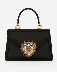 Dolce & Gabbana Borsa Devotion Piccola In Raso - Donna Borse A Spalla E Tracolla Nero Viscosa Nero