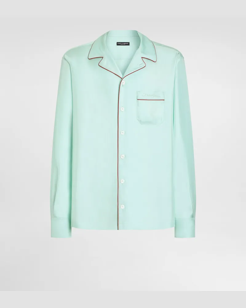 Dolce & Gabbana Camicia Vanity In Seta - Uomo Camicie Azure Azure