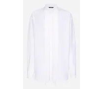 Camicia In Seta Crepe De Chine Con Sciarpa - Uomo Camicie Bianco