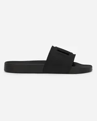 Dolce & Gabbana Slide Beachwear In Gomma Con Logo Dg - Uomo Sandali E Slide Nero Gomma Nero