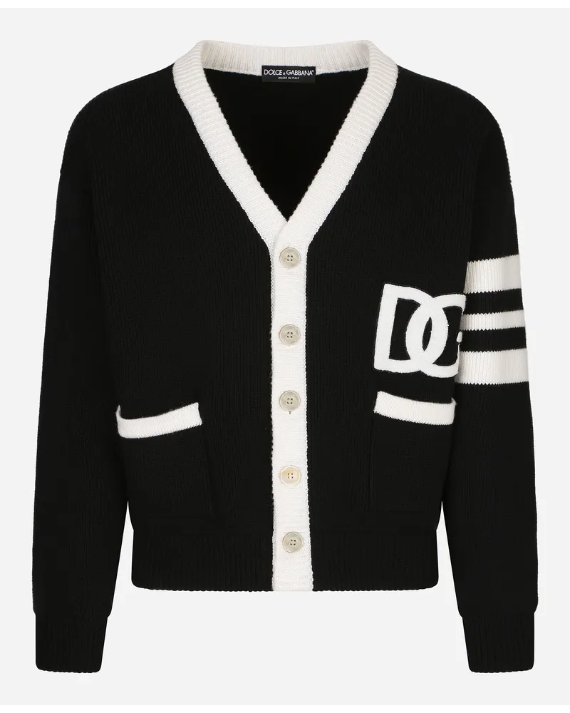 Dolce & Gabbana Cardigan In Lana Costa Inglese Con Logo Dg - Uomo Maglieria Multicolore Lana Variante