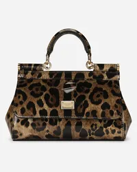 Dolce & Gabbana Borsa A Mano Sicily Piccola - Donna Borse A Mano Stampa Animalier Pelle Leo