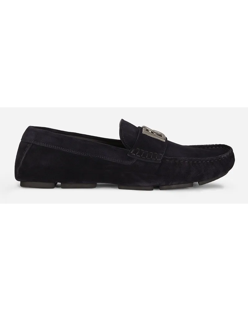 Dolce & Gabbana Driver In Suede - Uomo Driver E Mocassini Blu Blu