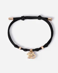 Dolce & Gabbana Fabric Good Luck Bracelet With Yellow Gold Pendant Charm - Uomo Bracciali Oro Oro