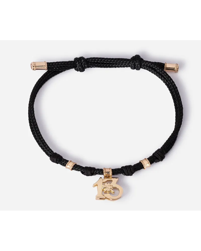 Dolce & Gabbana Fabric Good Luck Bracelet With Yellow Gold Pendant Charm - Uomo Bracciali Oro Oro