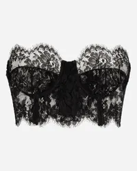 Dolce & Gabbana Top Bustier In Pizzo - Donna Intimo Nero Pizzo Nero