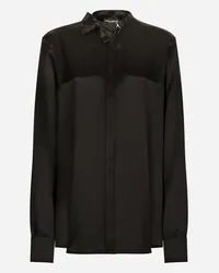 Dolce & Gabbana Camicia In Raso Con Dettaglio Papillon - Donna Camicie E Top Nero Seta Nero