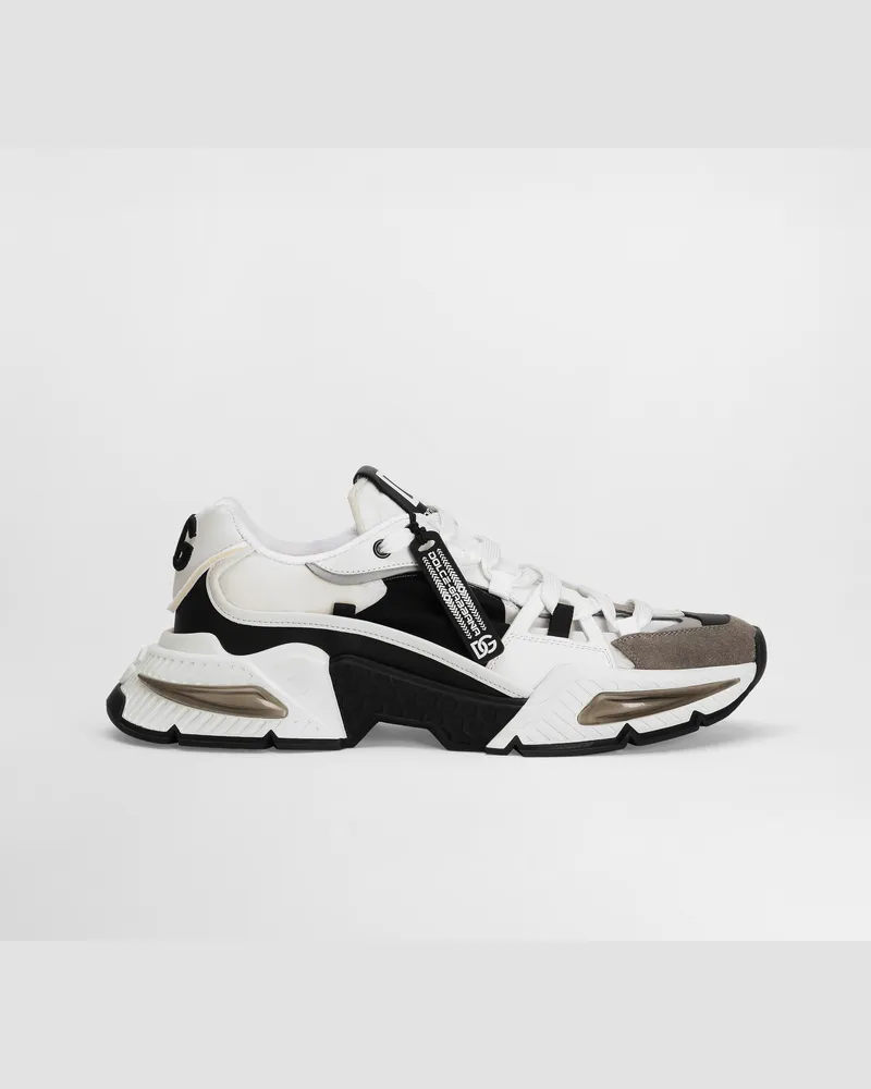 Dolce & Gabbana Sneaker Airmaster In Mix Materiali - Uomo Sneaker Nero Tessuto Bianco