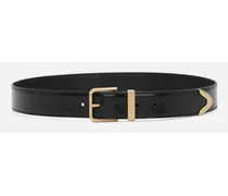 Dolce & Gabbana Cintura Con Fibbia A Rullo - Uomo Cinture Multicolore Pelle Nero