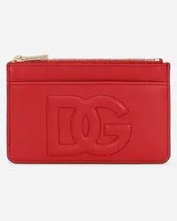 Dolce & Gabbana Portacarte Dg Logo Medio - Donna Portafogli E Piccola Pelletteria Rosso Pelle Rosso