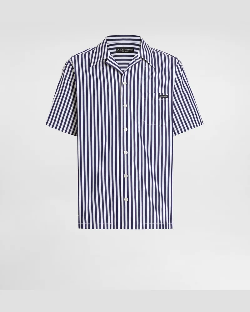 Dolce & Gabbana Camicia Hawaii In Popeline Rigato - Uomo Camicie Multicolore Multicolore