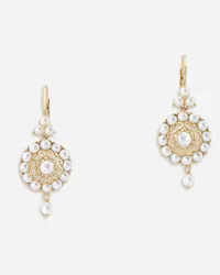 Dolce & Gabbana Romance Earrings In Yellow Gold With Pearls - Donna Orecchini Oro Oro