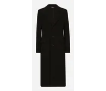Dolce & Gabbana Cappotto Monopetto Jersey Lana Tecnica - Uomo Cappotti E Giubbotti Nero Lana Nero