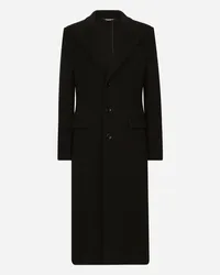 Dolce & Gabbana Cappotto Monopetto Jersey Lana Tecnica - Uomo Cappotti E Giubbotti Nero Lana Nero