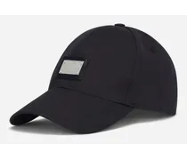 Cappello Da Baseball Cotone Con Placca Logata - Uomo Cappelli E Guanti Blu Cotone